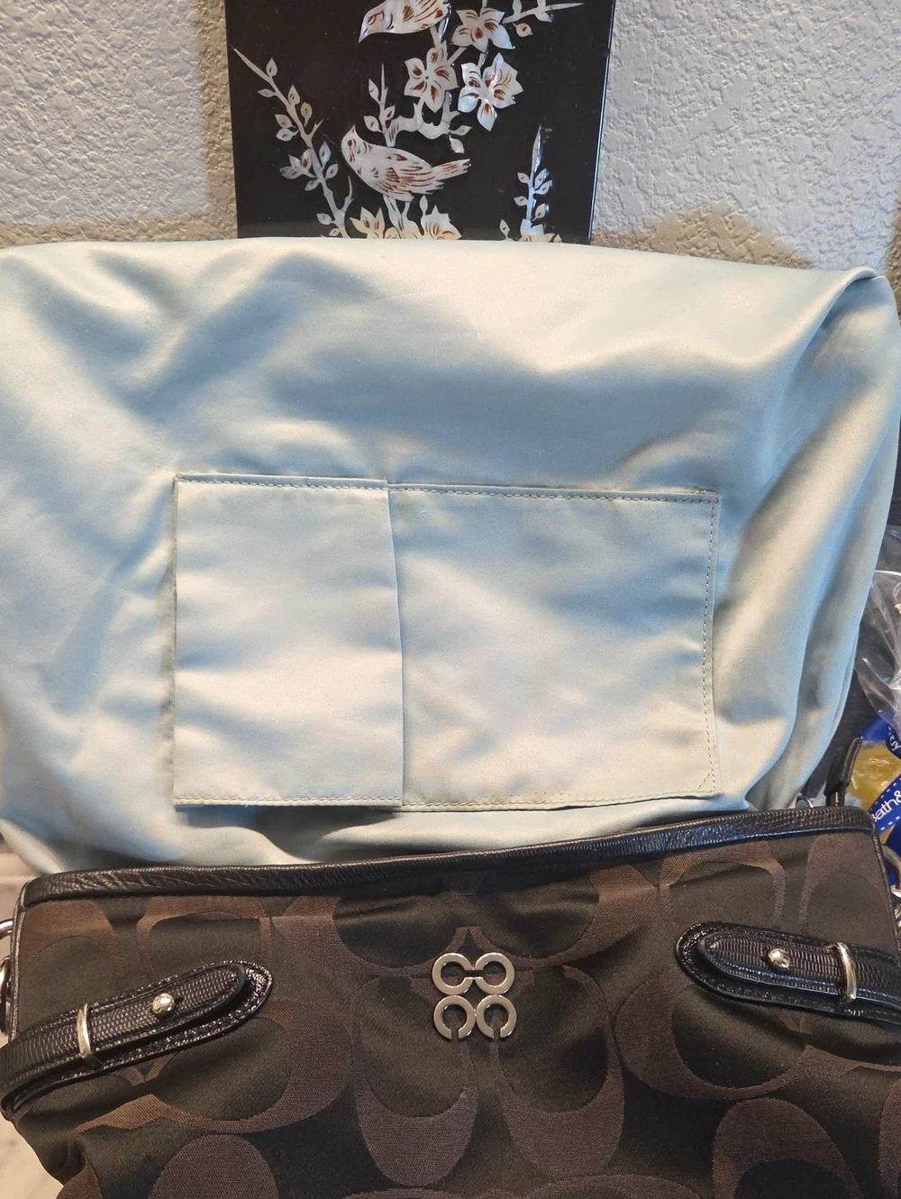 Pre-loved 2010 Coach Signature Logo Black/Brown Hobo Bag